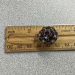 Vintage Sparkling Gemstone Pearl Ball Drop Earrings Dangle Cluster Old Money Purple Photo 6