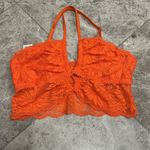 Aerie  Hibiscus Lace Halter Bralette Orange Small NEW Photo 1