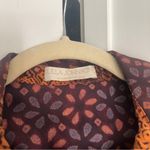 Ulla Johnson  Aninda Blouse in Citrine Printed Silk Long Sleeve Top Brown Rust Photo 2