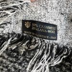 Italian Cashmere & Wool Asymmetrical Wrap Scarf Black Photo 2
