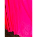 Ashley Lauren  Hot Pink Pleated Crystal Pearl Beaded One Shoulder Gown Size 8 Photo 4