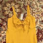 Tara Tie Front Satin Midi Dress Yellow Photo 3