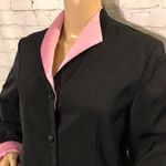 Vintage 1980s or 1990s Miss Dorby Black Blazer with Pink Trim 10 Photo 1