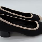 Vivaia Melody Pro Square Toe Chunky Heel Old Money Knit Comfort Black Ivory 7 Photo 0