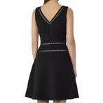 Reiss  Nelly Textured A-line Sleeveless V-neck Dress Black Midi Cocktail Size 6 Photo 1