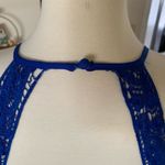Sugar + Lips Pleated Cut Out Mini Dress Size Medium Royal Blue Photo 3