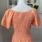 Sim & Sam  Nordstrom Orange Gingham Micro Check Bare Midriff Midi Dress L Photo 5