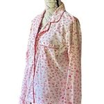 Joie  All Over Heart Novelty Print Button Up Long Sleeve Pajama Top  M Photo 1