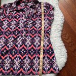⭐️ Navy & Pink Abstract Paisley Print Boho Festival Short Sleeve Top Size undefined Photo 4