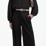 Madewell The Harlow Superwide Leg Trouser Brushed Twill Black High Rise US 4 NWT Photo 0