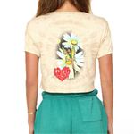 Boys Lie  / Light‎ Brown Lady Flower Fitted Tee size small Photo 1