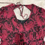 Torrid  Burgundy Paisley Tea Length Clip Dot Open Back A-Line Dress Plus Size 1X‎ Photo 6