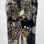 Natori  Silky Satin Pajama Pants Size Large Floral Black Gold Drawstring Lounge Photo 0