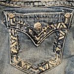 Miss Me Jeans Womens 2 26" Blue Signature Straight Light Wash Fading Embellished Photo 4