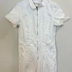 Free People Jayde Denim Flared Jumpsuit in Pure White Size Large Photo 4