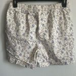 Jachs Girlfriend  White Floral Satin Chino High Rise Stretch Shorts Size L Photo 1