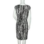 Ralph Lauren Lauren Dress Womens 10 Black White Leaf Print Botanical Neutral Photo 3