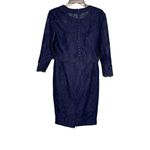 Linea Raffaelli NWT Lace Evening/Cocktail Dress w/Jacket in Navy Size IT 44/US 8 Blue Photo 10