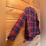 Bit & Bridle  Women’s Plaid Embellished Collar Long Sleeve Flannel Shirt Size M Photo 5