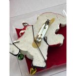 Vintage Santa Claus Brooch Pin With Colorful Christmas Lights Red Photo 1