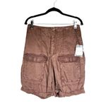 Free People NWT raisin color cuffed cargo shorts Sz 10 Photo 1