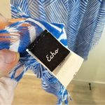 Echo Blue White Stripe Fringe Trim Lightweight Scarf Photo 2