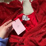 Hello Molly  Static Memory Sequin Dress In Red Photo 9