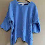 Sea Breeze 100% Cotton Drapey Top Swim Cover Up Blue‎ Size Large Beach Tunic EUC Blue Photo 0
