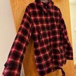 Ralph Lauren 100% Wool Coat Women’s Red Plaid Jacket With Belt Vintage Large Photo 10