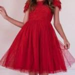 JessaKae Elegant Lace With Tulle Red Midi Dress Size XS Photo 0