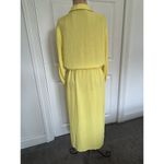 Sita Murt Yellow Linen Blend Button Front Drawstring Waist Midi Shirt Dress 40/8 Photo 6