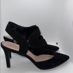 Preston & York Leather Asymmetric Caged Heels Women’s 9.5 Black Posey Photo 3