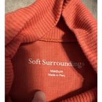 Soft Surroundings  Ribbed Ruched Mock Turtleneck Tunic Size Medium Orange A-Line Photo 5