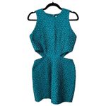 Amanda Uprichard Chantria Dress Eden Teal Jacquard Cutout Mini Dress Size M Photo 3