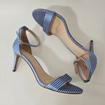 Kelly & Katie  Blue Stiped Satin Heeled Sandals Size 10 Photo 6