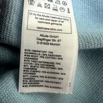 Allude Women Cashmere Polo Sweater Drop Shoulder Half Sleeve Baby Blue Large XL Photo 6