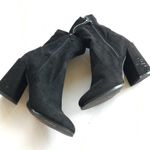 ASOS Chunky Heeled Ankle Boots Side Zipper Sock Size UK 6 US Size 7 Black Bootie Photo 5