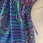 Alice & Trixie  sz L Womens 100% Silk Multicolor Floral Chevron Maxi Dress Boho Photo 5