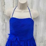 Jovani Y2K Fairy Winter Ball Dress Womens 2 Blue Silk Feathered Beaded Detail Photo 3