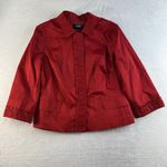 Talbots 14P Petites Dress Jacket Long Sleeve Snap Front Collared Red Women's Photo 1