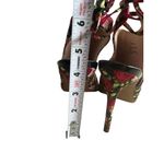 Betsey Johnson Rexie Rose Print Floral Lace Back Heels Size 8 Photo 4