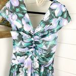 Tadashi Shoji Edith Printed Floral A-Line Dress Tea Midi Length Lilac NWT Size 8 Photo 10