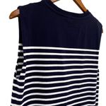 Mango  Women’s Navy Blue & White Striped Cotton T-shirt Dress Photo 8