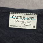 Cactus Bay Black Christmas Holiday Festival Y2K VTG Artsy Print Top Medium Photo 5