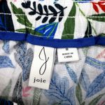 Joie  Tropical Floral Print Linen Blend Shorts Beaded Drawstring Pockets Size 8 Photo 4