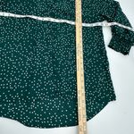 Lush Clothing LUSH Blouse Womens S Green Polls Dot Top Button Front Vneck Polyester Flowy Photo 6