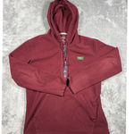 LL Bean‎ Womens Fleece Pullover Hoodie Small Red Aztec Trim 1/4 Snap Photo 0