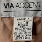 Via Accenti Expertly Tailored Tan Leather Trench‎ Coat Size 14W Photo 4