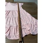 Womens Dusty Rose Pink Swiss Dot Tiered Babydoll Dress Ruffled Boho Large V Photo 4