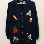 Disney Navy Pooh Piglet Eeyore Cardigan Photo 0